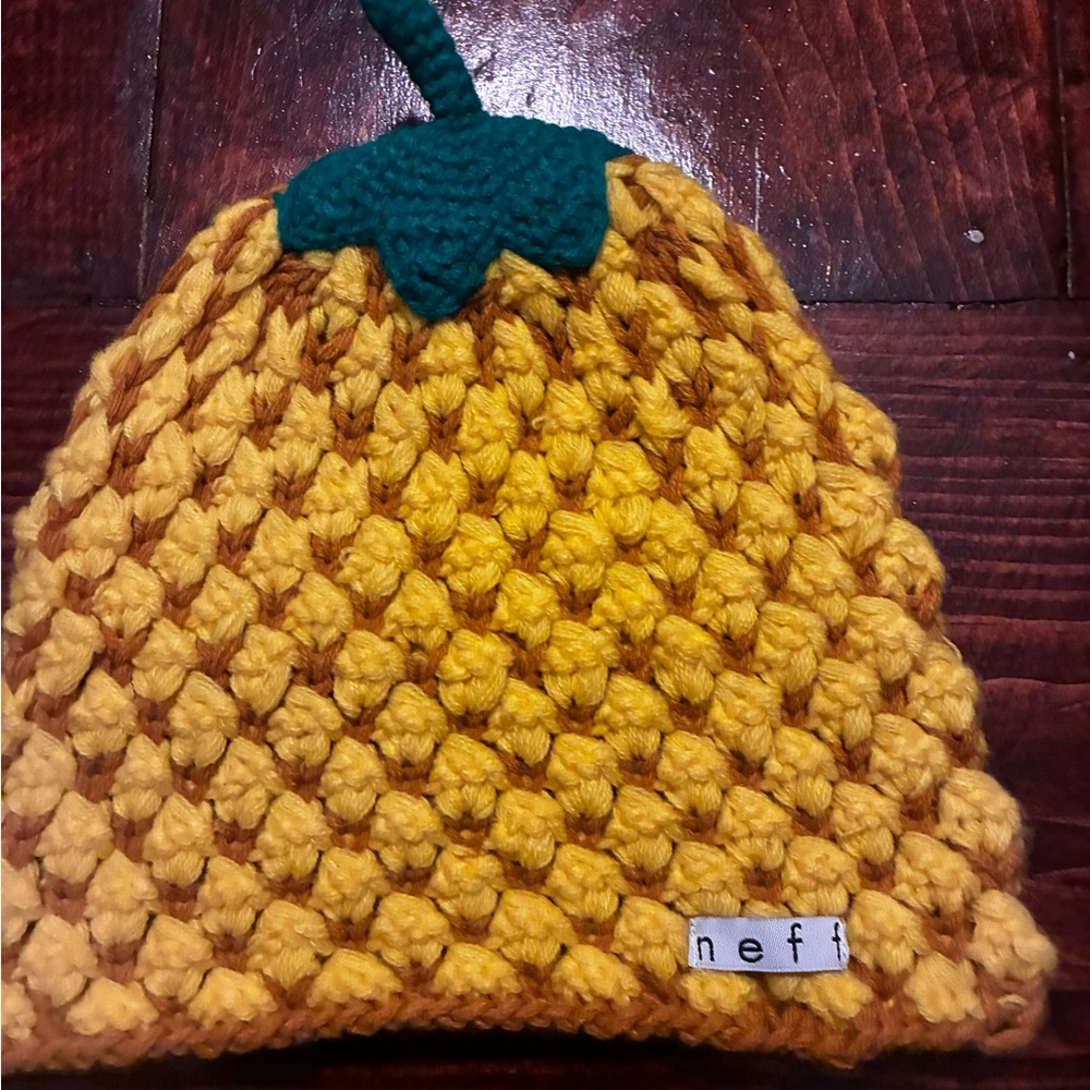 Yellow and Green Pineapple Knit Hat